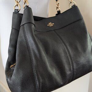 Coach Lexy Black Pebbled Leather Shoulder/Hobo Bag